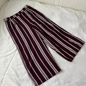 ZARA Maroon Striped Women's Pants